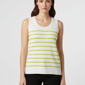 style & co women's sweater tank.Yellow stripe. Size XSmall